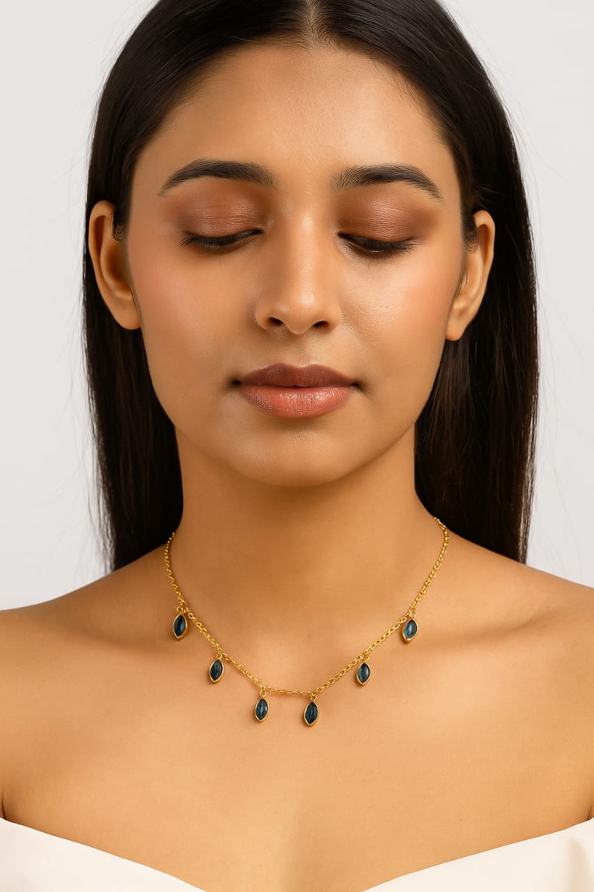 "AzG | 18 Inch Gold-Plated Stainless Steel Tanmaniya for Women | Waterproof, Anti-Tarnish, Long Life Rose Gold Mangalsutra Necklace | Stylish Daily & Party Wear Jewellery"