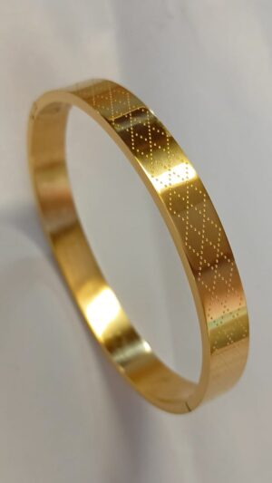 AzG-22K Gold Plated Bracelet for Women | Anti-Tarnish, Waterproof Stainless Steel Designer Bangle | Elegant Gift for Her* 
