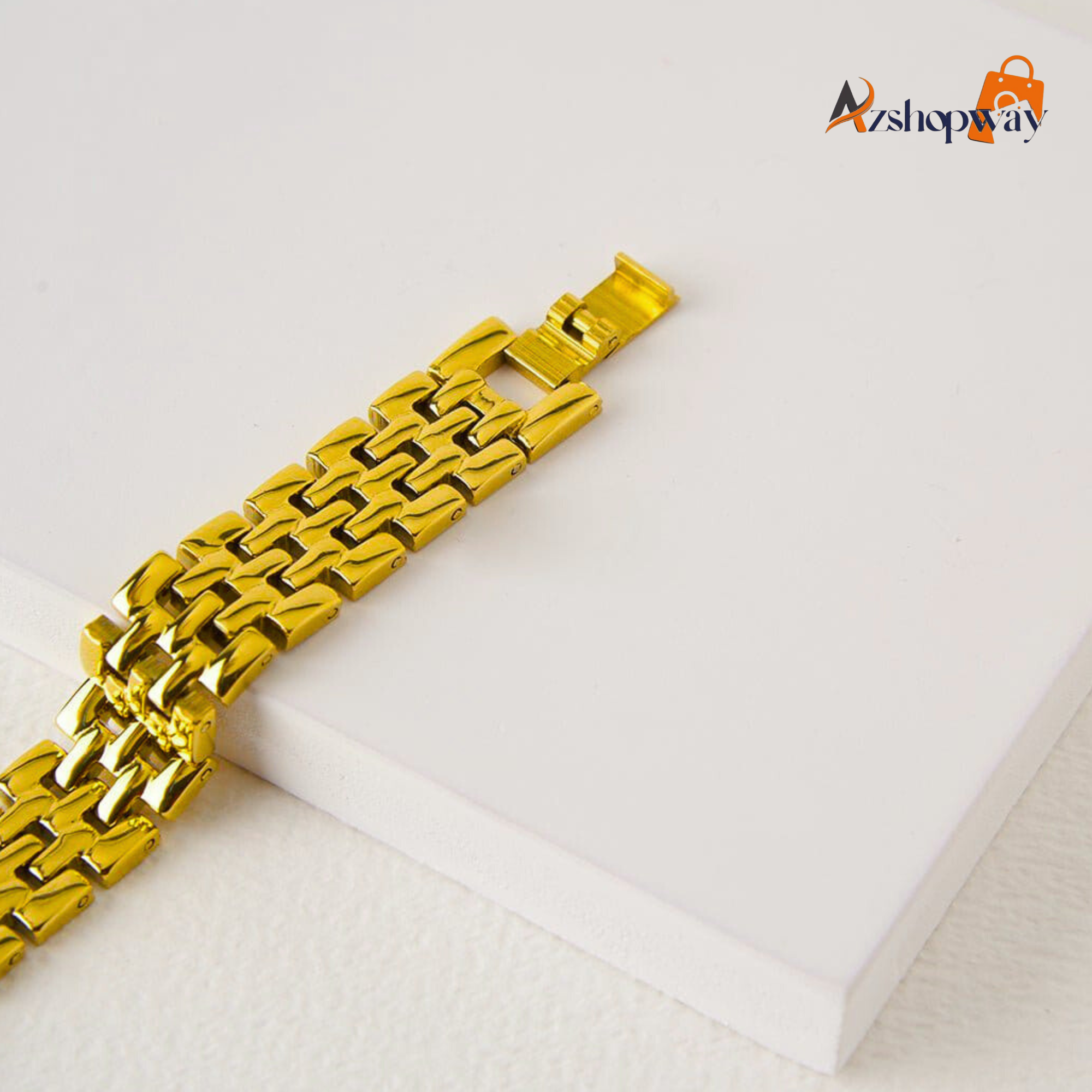 Premium Gold Plated Stainless Steel Om Bracelet for Men | (8 inch) 18K Gold Look Brass 13MM Heavy Designer Spiritual Kada | Anti-Tarnish, Water-Resistant, Adjustable Religious Jewellery - Image 5