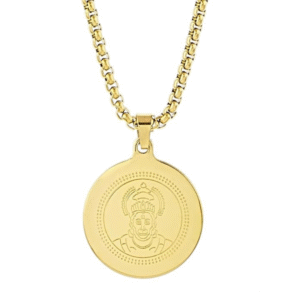 Azshopway Hanuman Gold Plated Pendant Chain for Men (24 Inch) | Bajrangbali Pavanputra Locket Chain | Stainless Steel 18K Gold Plated | Religious Necklace for Men & Boys | Gift for Husband & Friend
