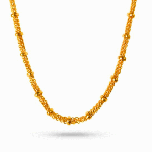 Azshopway Gold Plated Brass Chain Necklace for Women | 22 Inch Beaded Multi-Strand Gold Necklace | Traditional Indian Jewellery | Stylish Daily Wear Chain | Lightweight Minimal Necklace | Gift for Girls, Wife & Women