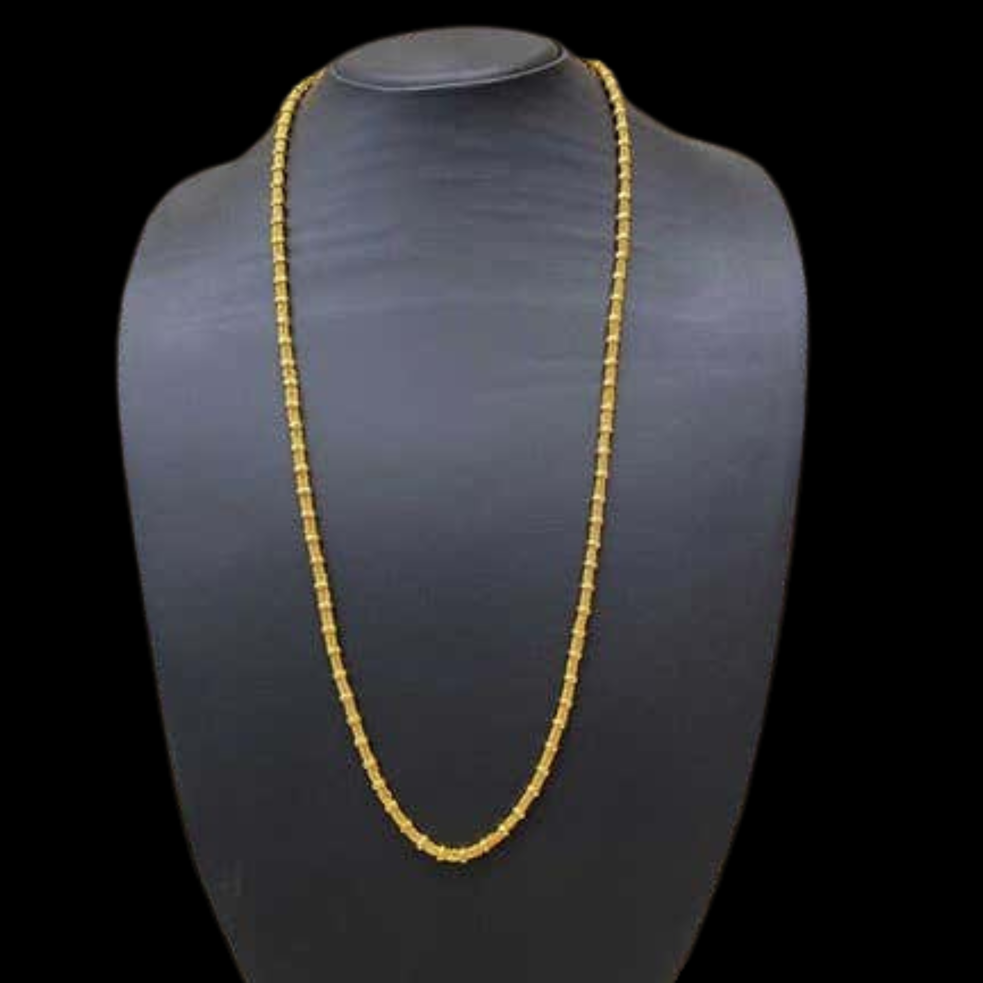 Azshopway Gold Plated Brass Chain Necklace for Women | 22 Inch Beaded Multi-Strand Gold Necklace | Traditional Indian Jewellery | Stylish Daily Wear Chain | Lightweight Minimal Necklace | Gift for Girls, Wife & Women - Image 4