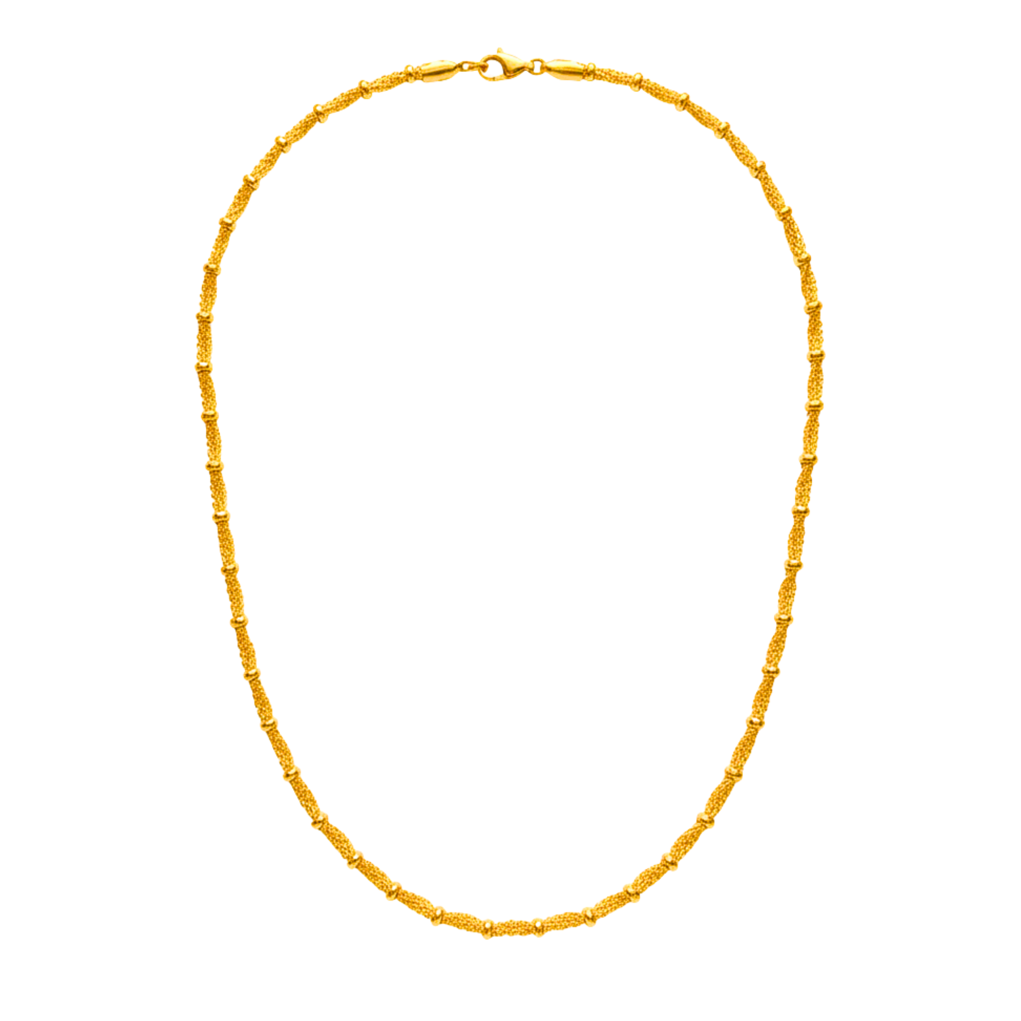 Azshopway Gold Plated Brass Chain Necklace for Women | 22 Inch Beaded Multi-Strand Gold Necklace | Traditional Indian Jewellery | Stylish Daily Wear Chain | Lightweight Minimal Necklace | Gift for Girls, Wife & Women - Image 6