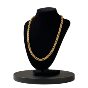 Azshopway Gold Plated Brass Cuban Link Chain Necklace for Men & Boys | 20 Inch Heavy Thick Gold Tone Double Link Chain | Bold Chunky Stylish Design | Daily Wear Fashion Jewellery | Gift for Husband, Boyfriend & Men