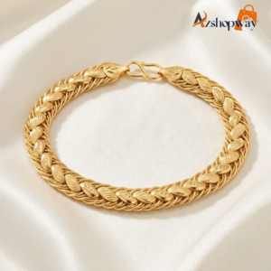Azshopway Gold Plated Rajveer Bracelet for Men & Women, Designer Chain